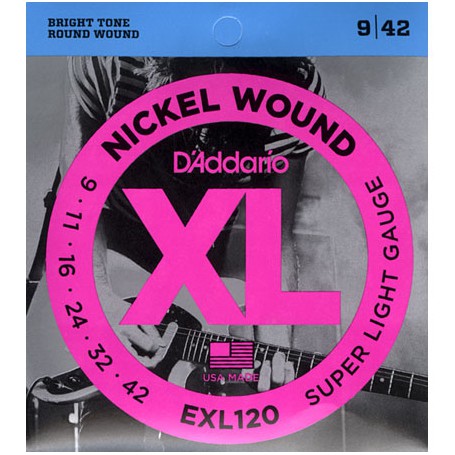 Encordado D’addario guitarra eléctrica XL120